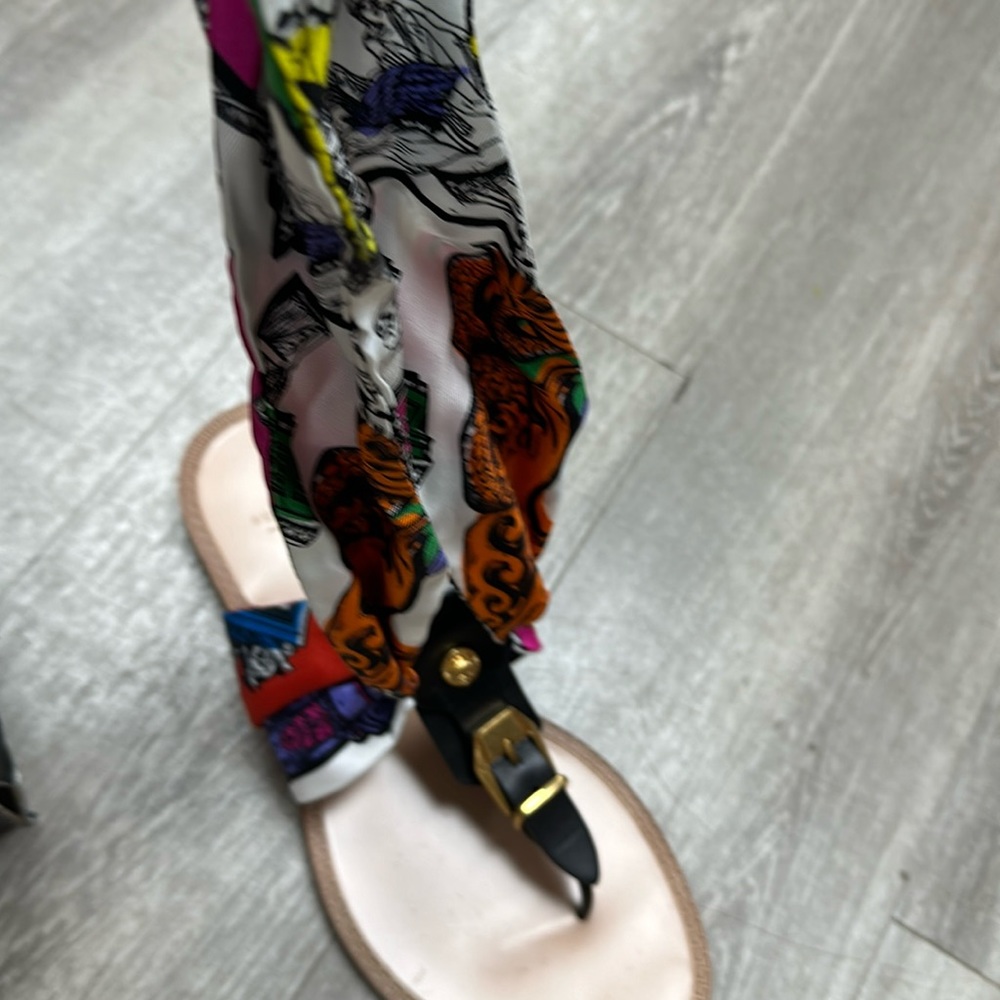 Versace wrap slippers multi color,